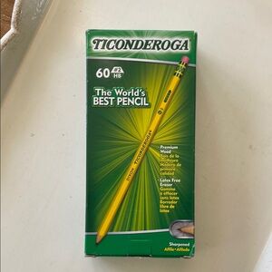 Ticonderoga Yellow Pencils #2 HB Box of 60 Sharpened Pencils NEW